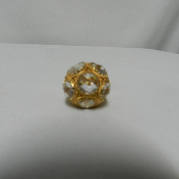 Rebecca Jewelry Glass Faux Diamond & Gold Domed large Ring made in Italy Size 7 - Picture 12 of 12
